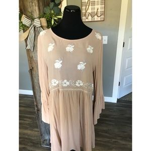 taupe boho dress